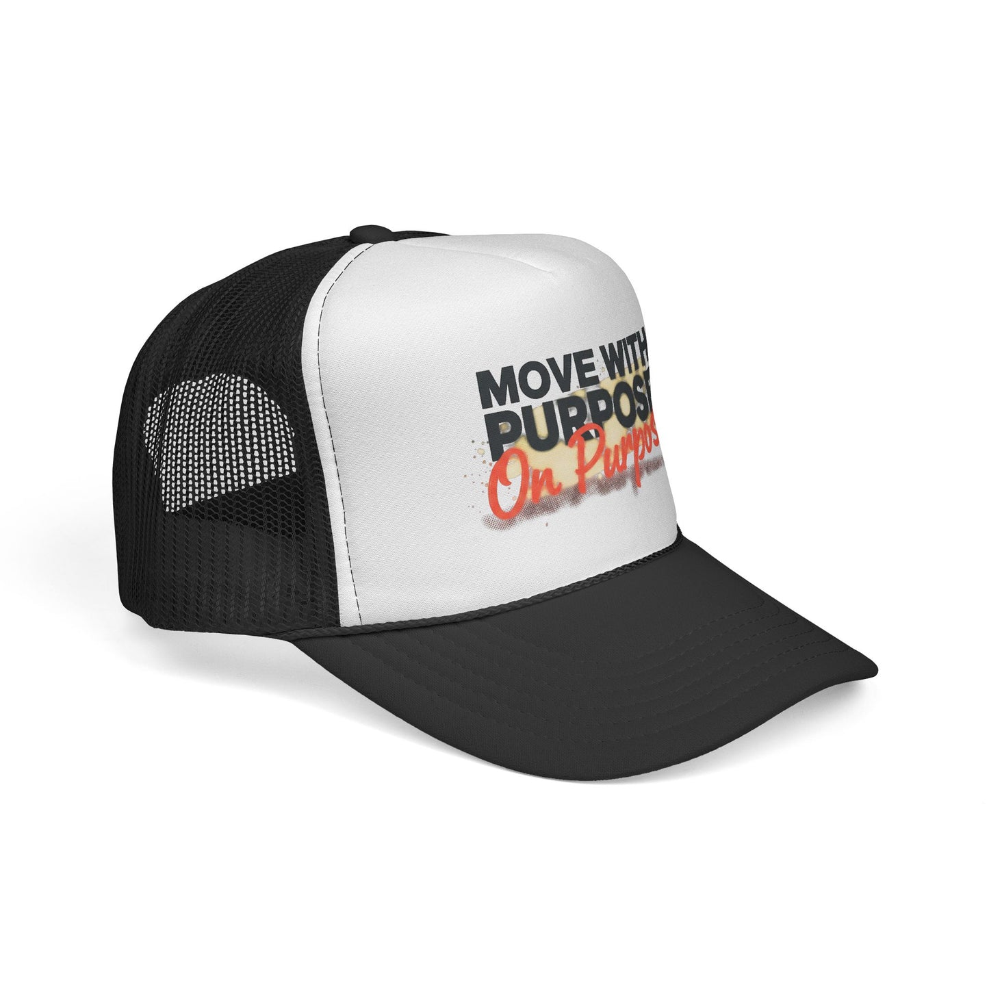 Trucker Cap — "Move With Purpose On Purpose" Motivational Mesh Hat