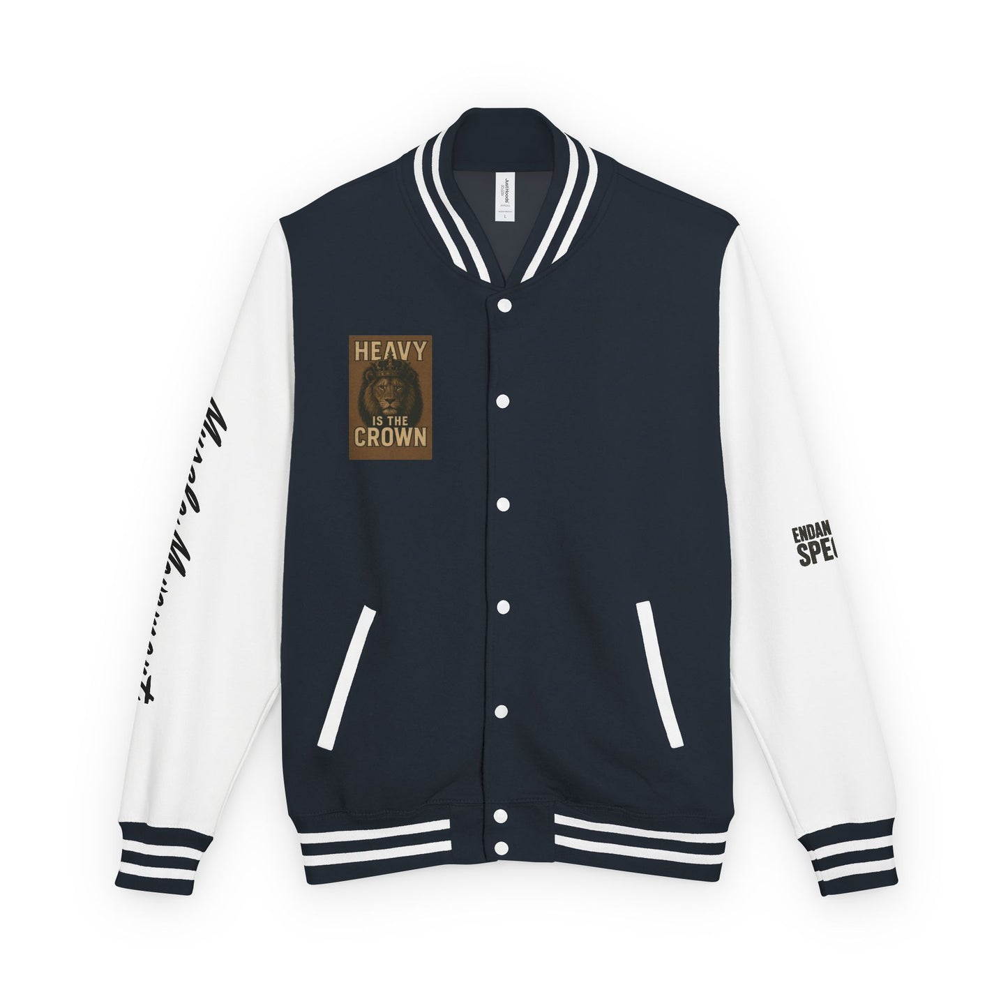 Letterman Jacket — 'Heavy is the Crown' Varsity Jacket with Number 75 Back Patch