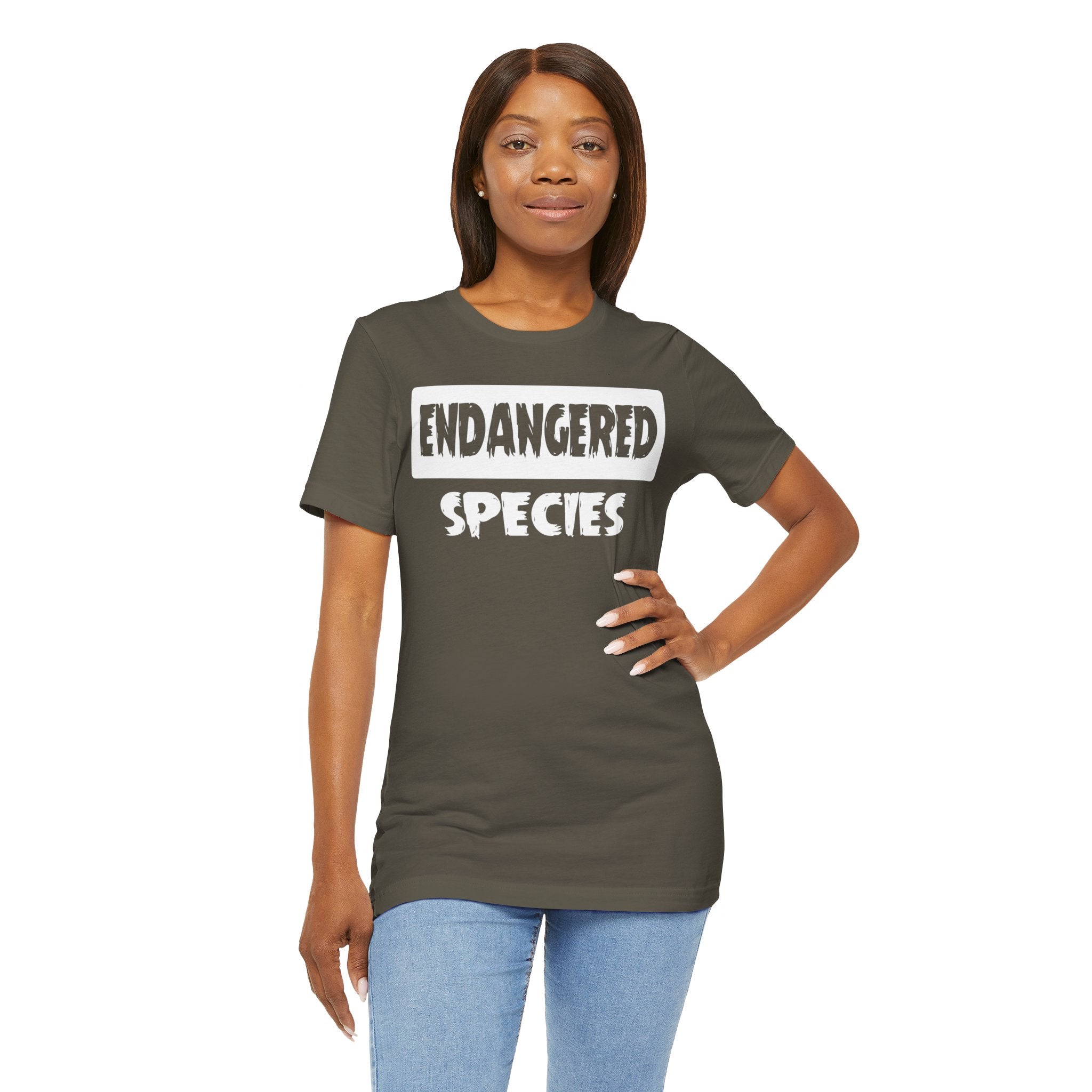 USA製 SandEsportswer ENDANGERED Tシャツ Endangered Species Shirt (Black Letters) – Infiniti Enterprises