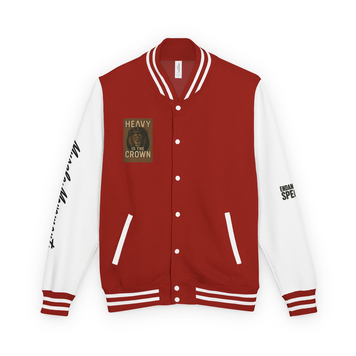 Letterman Jacket — 'Heavy is the Crown' Varsity Jacket with Number 75 Back Patch