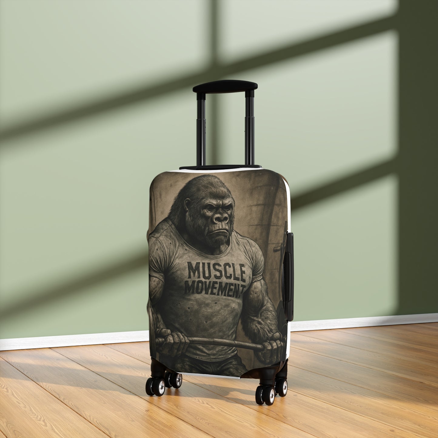 Luggage Cover — Vintage Gym Animal Designs ("Muscle Movement" Gorilla & Lion "The Crown")