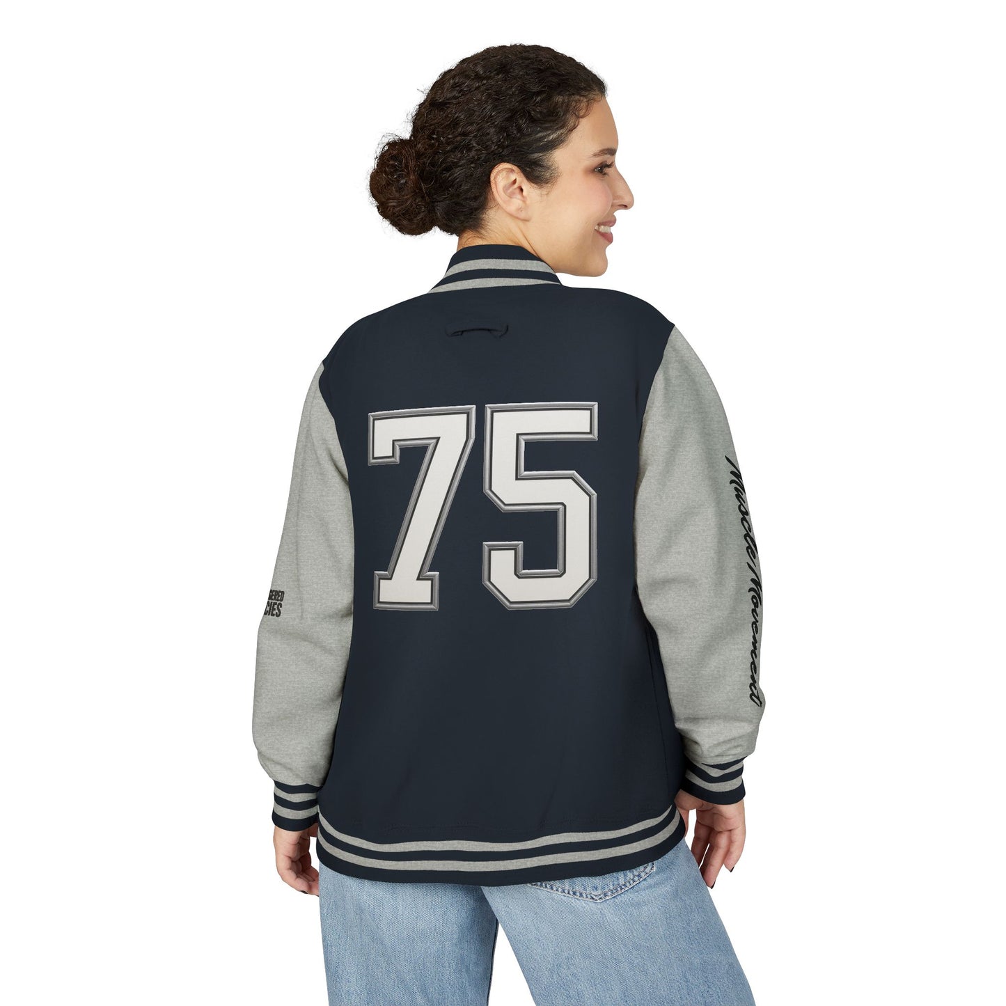 Letterman Jacket — 'Heavy is the Crown' Varsity Jacket with Number 75 Back Patch