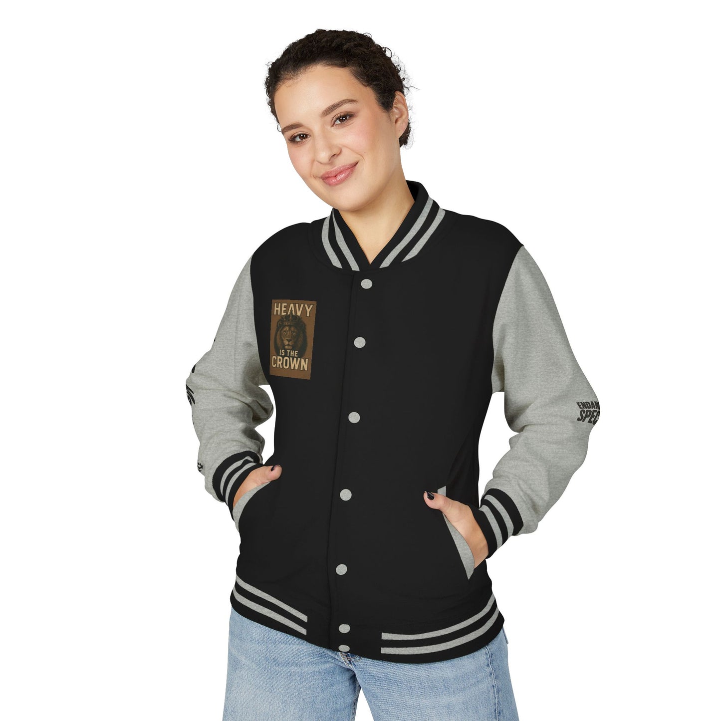 Letterman Jacket — 'Heavy is the Crown' Varsity Jacket with Number 75 Back Patch