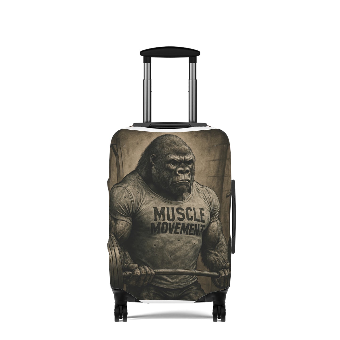 Luggage Cover — Vintage Gym Animal Designs ("Muscle Movement" Gorilla & Lion "The Crown")