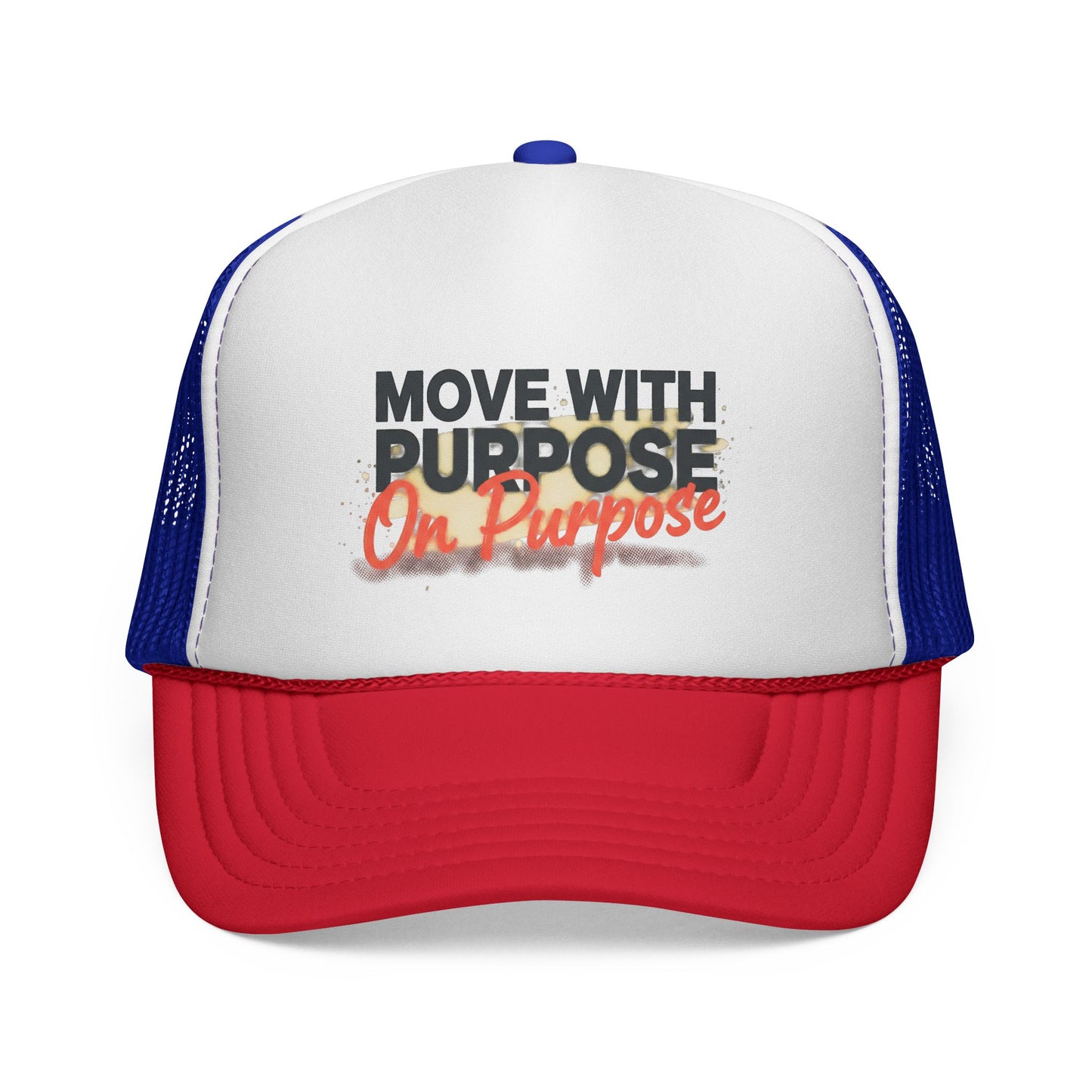 Trucker Cap — "Move With Purpose On Purpose" Motivational Mesh Hat