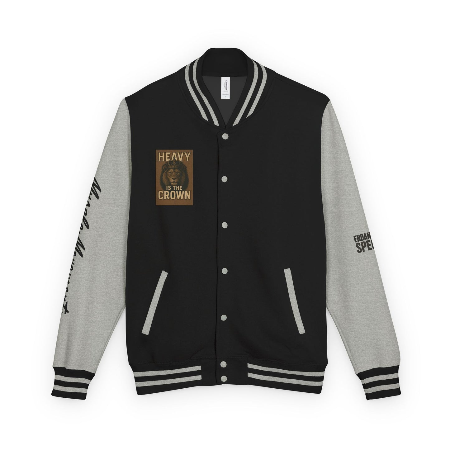 Letterman Jacket — 'Heavy is the Crown' Varsity Jacket with Number 75 Back Patch