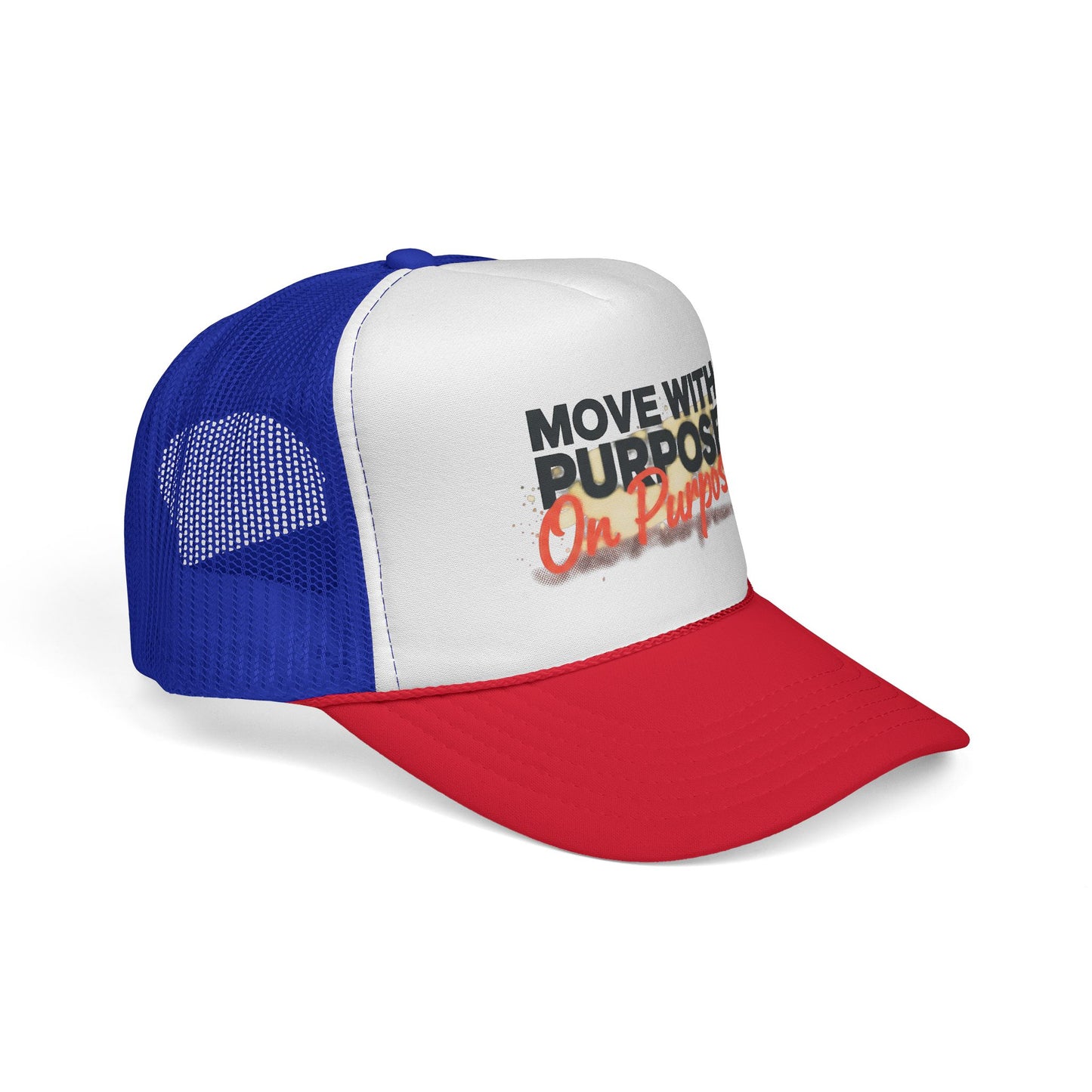 Trucker Cap — "Move With Purpose On Purpose" Motivational Mesh Hat