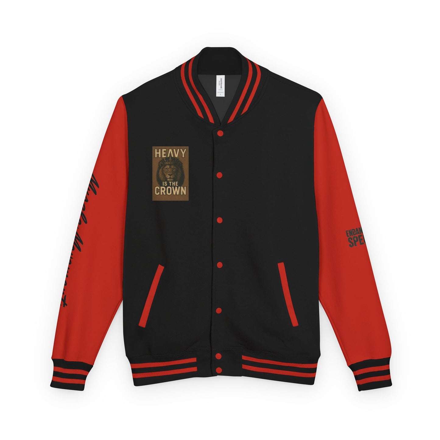 Letterman Jacket — 'Heavy is the Crown' Varsity Jacket with Number 75 Back Patch